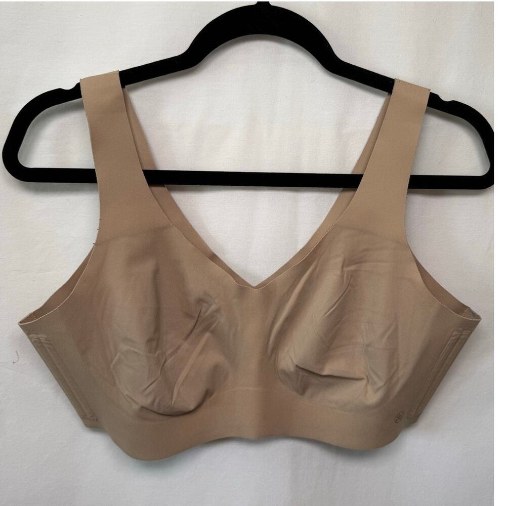 Honeylove Wireless V-Neck Bra, Sand, Size XL  LWBR0101 Lightweight Comfort